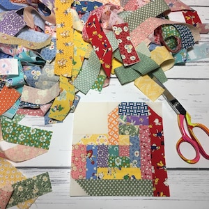 1930&#39;s Log Cabin Hearts Pattern and Kit
