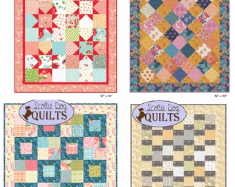 Charm Pack Friendly Digital PDF patterns, 4 pack bundle