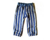 stripe city pant - modern baby trousers - ultra soft linen summer pants - boys or girls