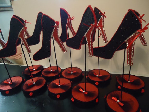 Shoe Centerpiece High Heel Centerpieces Shoe Party Shoe Etsy