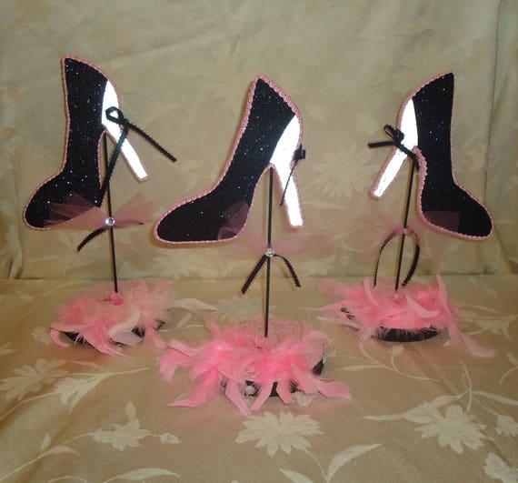 Three Stiletto Shoe Centerpiece Shoe Party Table Decorations Etsy