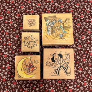 ELIGE - Sellos de goma vintage de payasos y lunas, novedosos y kitsch - NUEVOS y USADOS