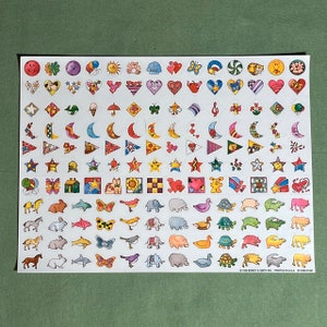 Vintage 1995 Binney & Smith inc. Jumbo Animal Shapes Sticker Sheet Unused - NEW