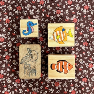 CHOOSE - Vintage Fisch Sea Life Ocean Gummi Stempel - BENUTZT