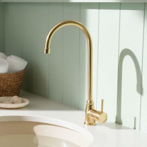 Unlacquered Brass Kitchen Faucet, Solid Brass Kitchen Faucet, Solid Single Handle Mixer Brass Faucet