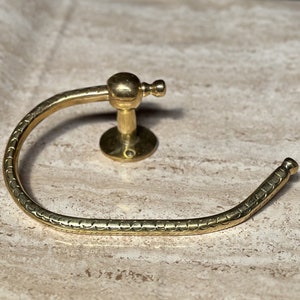 Porta carta igienica in ottone massiccio non laccato, porta rotolo di carta igienica da parete inciso a mano