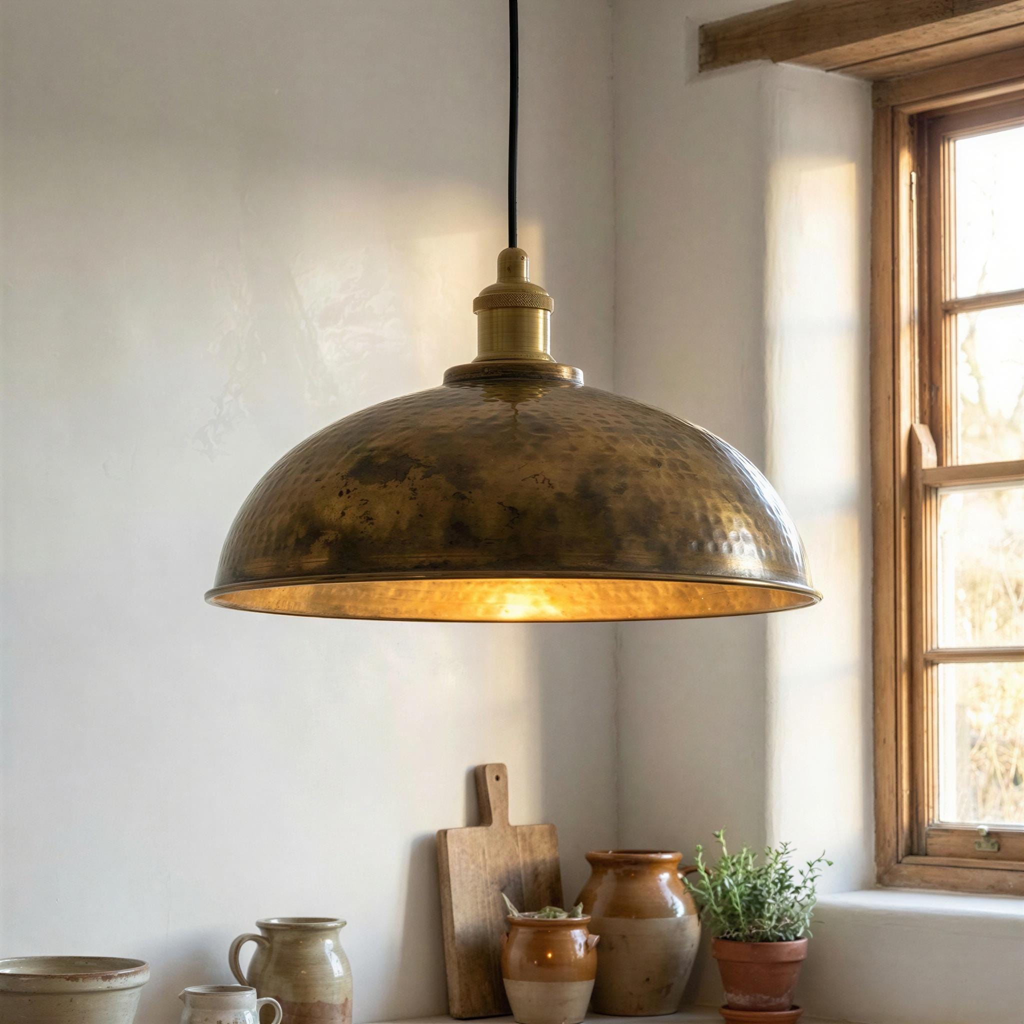 Antique brass gold dome pendant - Etsy 日本