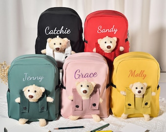 Borse personalizzate, zaini per bambini e neonati, simpatica bambola orsetto, regali per il primo giorno di scuola, regali per bambini, regali personalizzati per il ritorno a scuola.