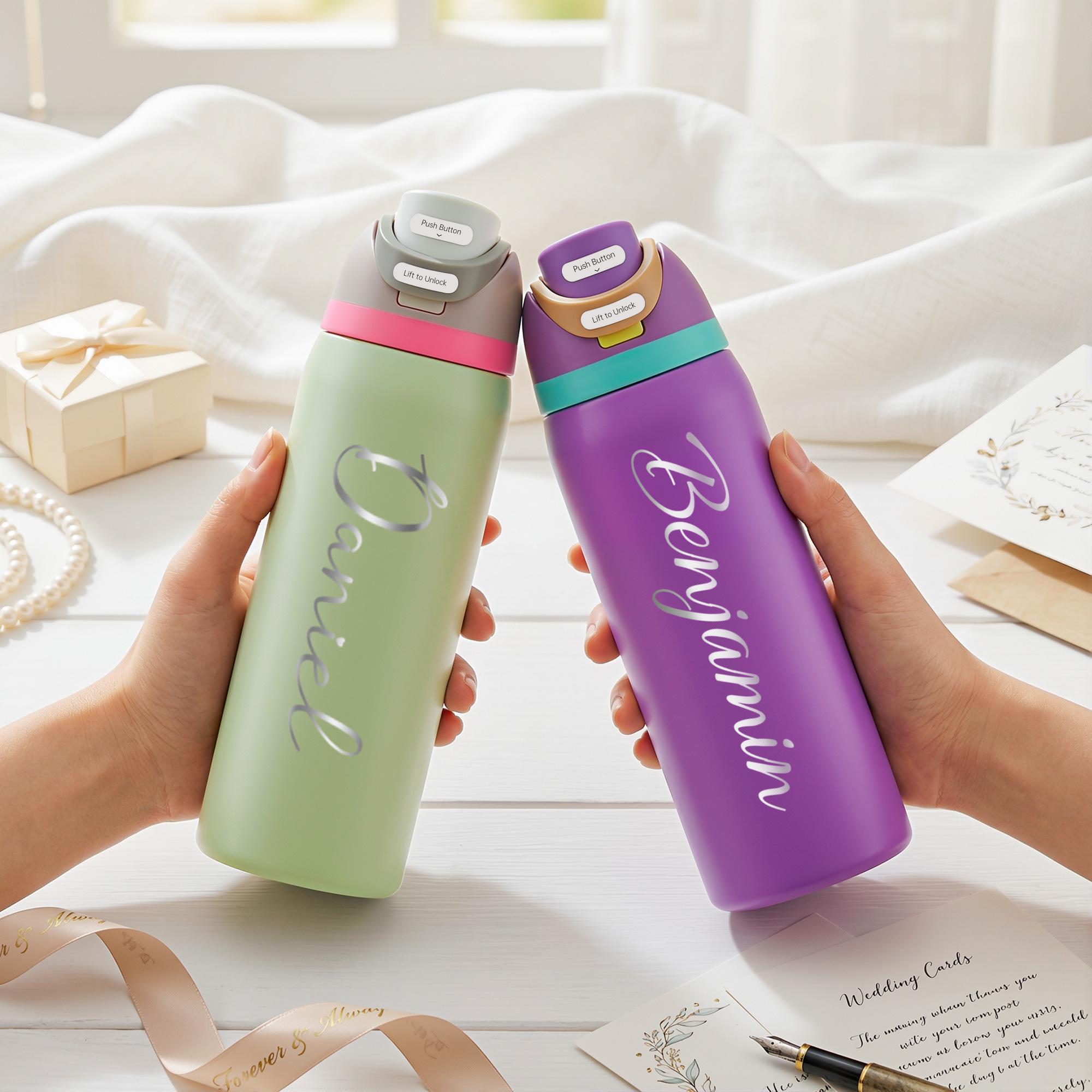 Custom Engraved 24oz Water Bottle With Name, Personalized Tumbler for ...