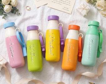 Minibotella de agua personalizada, vaso térmico, regalos para damas de honor, regalo para la fiesta nupcial, regalo para el equipo, recuerdo de boda, botellas de agua al por mayor