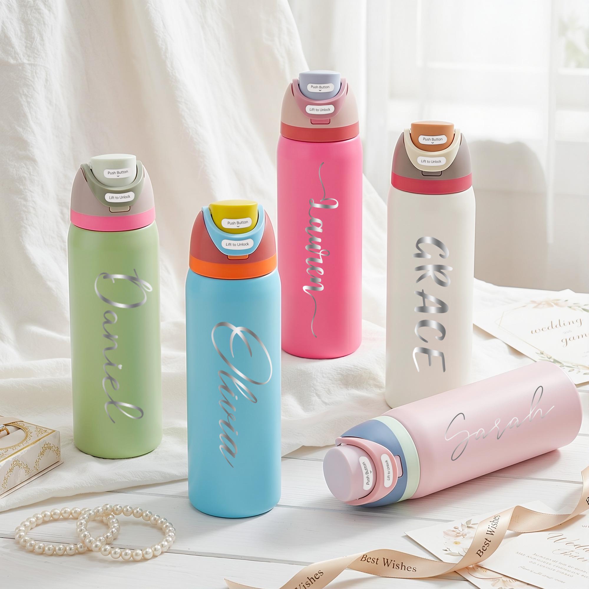 Custom Engraved 24oz Water Bottle With Name, Personalized Tumbler for ...