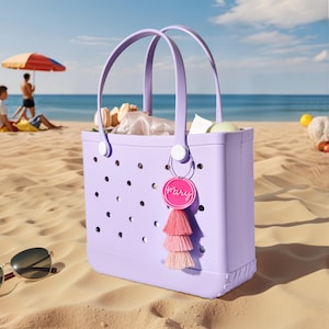 Benutzerdefinierte große Einkaufstasche, Strandtasche mit Quaste, wasserdichte Getaway Gummitasche für Reisen, Pool, Boot, Lebensmittel, Sport, Geschenke für Sie