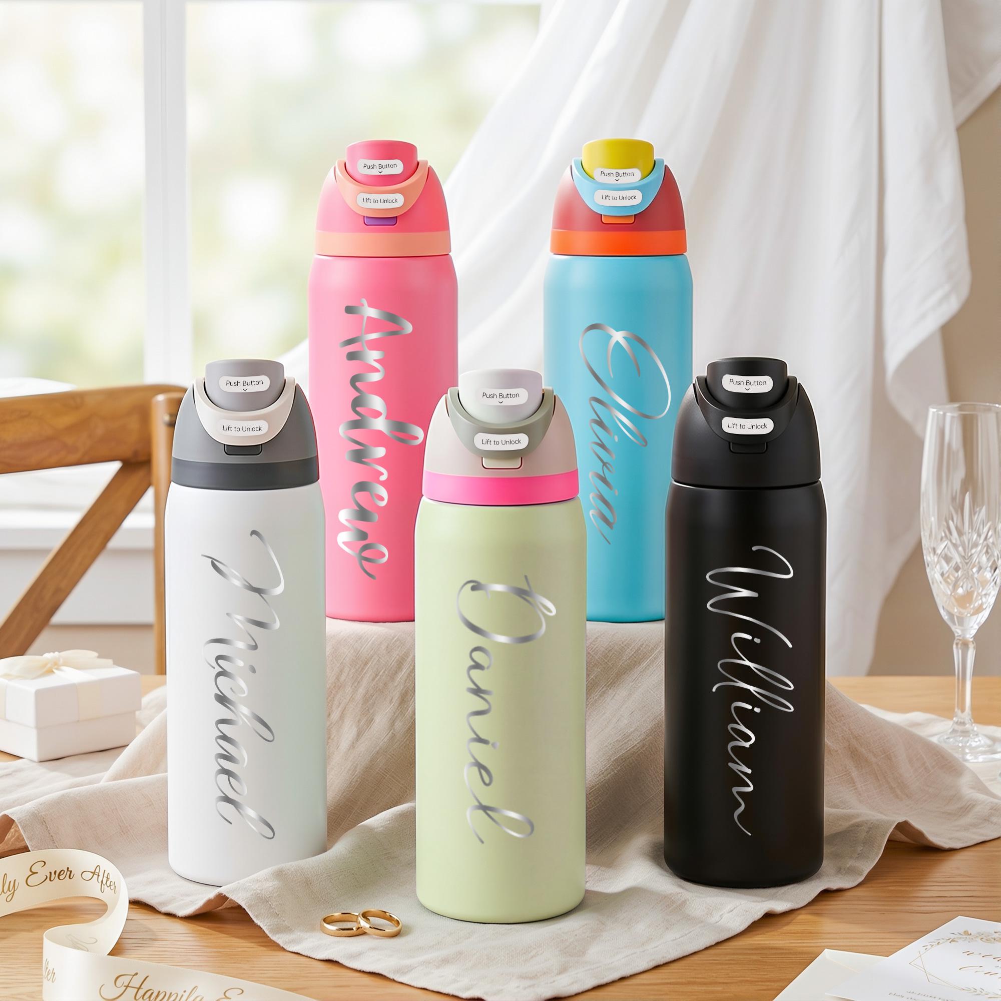 Custom Engraved 24oz Water Bottle With Name, Personalized Tumbler for ...