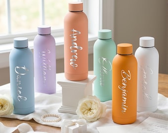 Vaso térmico personalizado con nombre, regalos para damas de honor, botella de agua grabada a medida, regalos para mamá, regalo de propuesta para dama de honor para ella.