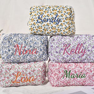 Personalized Makeup Bag, Embroidered Makeup Bag, Cosmetic Bag, Bridesmaid Gifts, Bridal Party Gifts, Makeup Organizer, Bridal Shower Gift