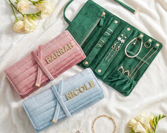Rollo de joyas de terciopelo personalizado, regalo para el Día de la Madre, regalo de cumpleaños para mamá, regalos para mamá, la mejor mamá del mundo, regalo para dama de honor, recuerdos de boda