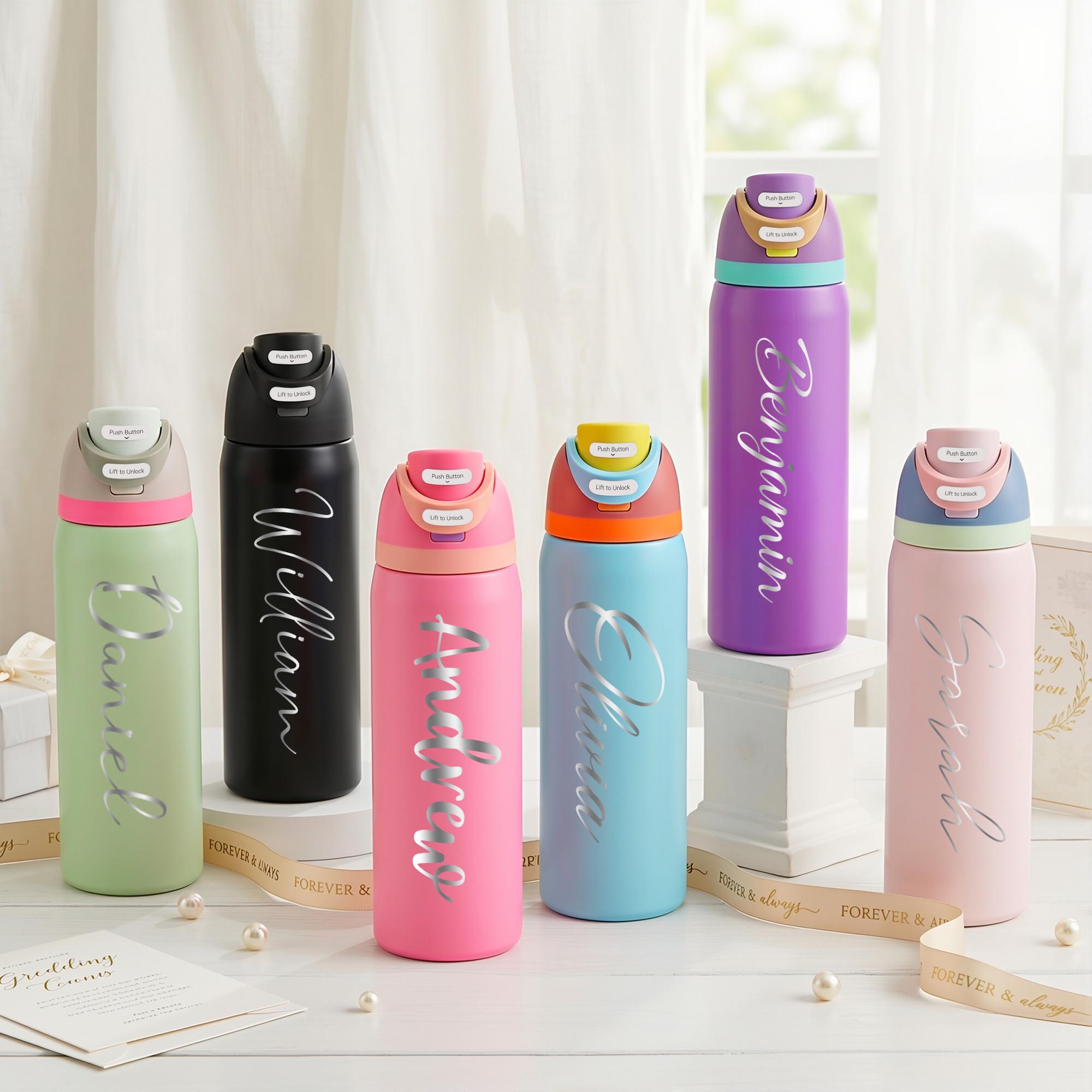 Custom Engraved 24oz Water Bottle With Name, Personalized Tumbler for ...