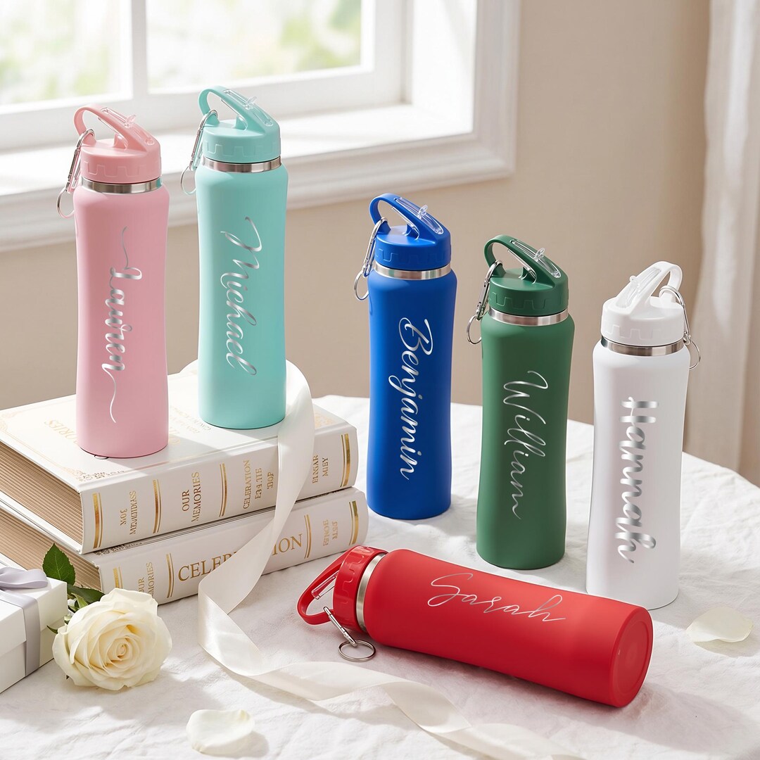Personalized Engraved Stainless Steel Water Bottle, Bridesmaid Tumbler ...
