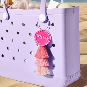 Personalized Keychain, Bogg Bag Name Tag, Custom Acrylic Keychain, Beach Tote Name Tag, Bogg Bag Accessory