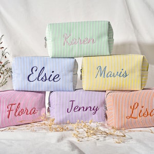 Personalisierte Make-up Tasche, Gestickte Make-up Tasche, Kosmetiktasche, Brautjungfer Geschenke, Brautparty Geschenke, Make-up Veranstalter, Brautparty Geschenk