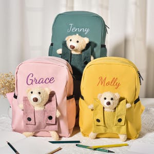 Cartables personnalisés en forme d'ours, Cartables personnalisés pour enfants, Cadeaux pour enfants, Cartables personnalisés avec prénom
