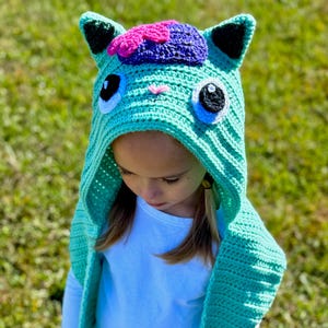 Mermaid Cat Hooded Scarf - CROCHET PATTERN (English Only) 1-3yrs, 4-6yrs, 7-12yrs