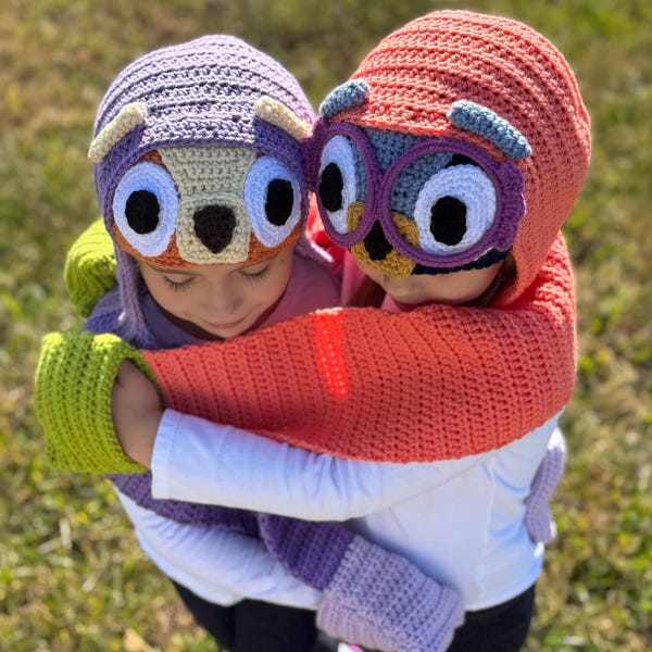 Bufanda con capucha de abuelas - PATRÓN DE GANCHILLO (Solo en inglés) 1-3 años, 4-6 años, 7-12 años (Incluye ambos patrones) Janet y Rita