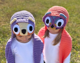 Grannies Kapuzenschal - HÄKELMUSTER (nur English) 1-3 Jahre, 4-6Jahre, 7-12Jahre (Beinhaltet beide Anleitungen)