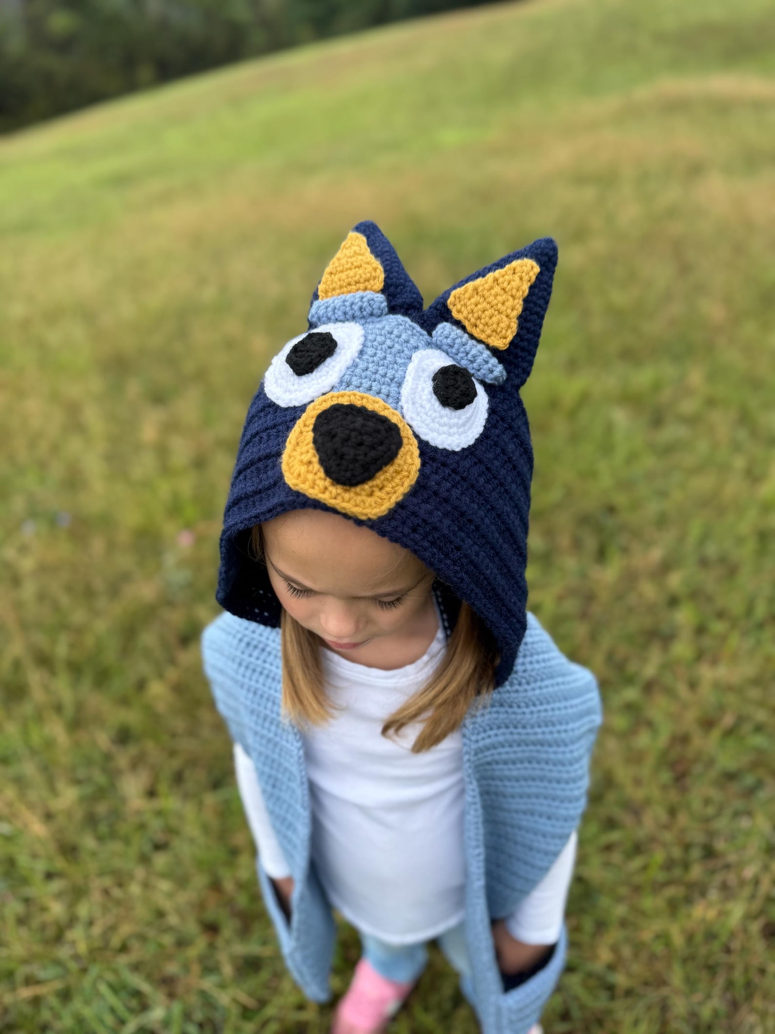 Blue Heeler Hooded Scarf (Bluey) crochet pattern by Winsome Wildflowers