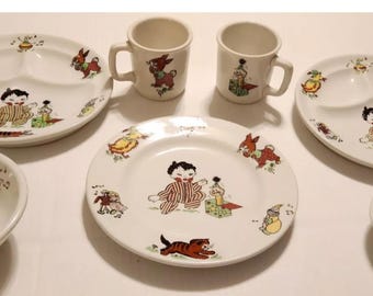 Vintage Mayer China Restaurant Ware: Toyland & Jack in the Box- 7 Piece Set