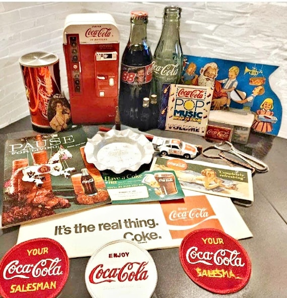 Vintage Coca-cola Collectibles Lot: Vending Machine Bank, AM Radio
