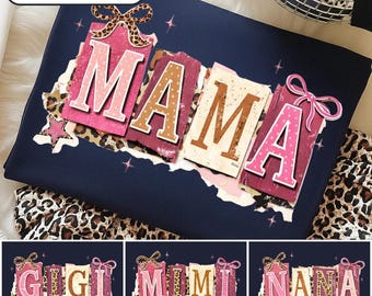 Pacote de imagens PNG "Mamãe, Mãe, Mimi, Vovó, Gigi", presente retrô para o Dia das Mães (Download Digital)