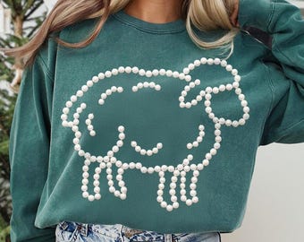Sheep Outline PNG, Beaded Animal Design, Farm Animal Art, Shirt Print (Digital Download)