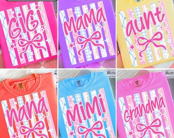 Pacote de PNGs Mama Patchwork: Design de camiseta com laço retrô (Download digital)