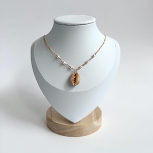 Hawaii Shell Necklace, Freshwater Pearls, 14k Gold Filled, Sterling Silver, Handmade Jewelry, Seashell Necklace, Gift for Her, Cowry Shell