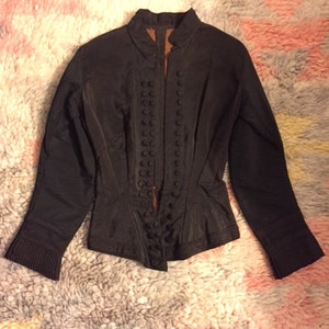 Silk Victorian Jacket with Pleated Cuffs