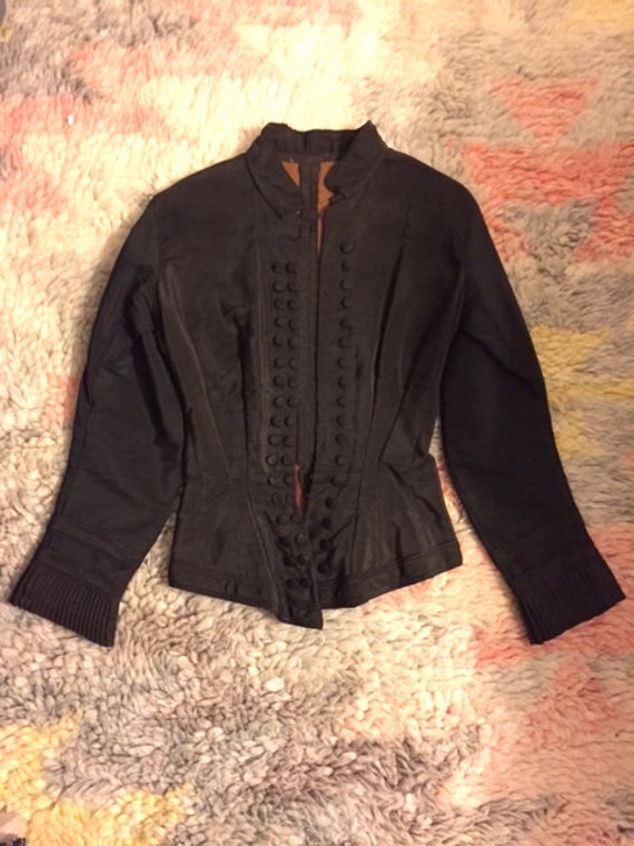 Silk Victorian Jacket with Pleated Cuffs