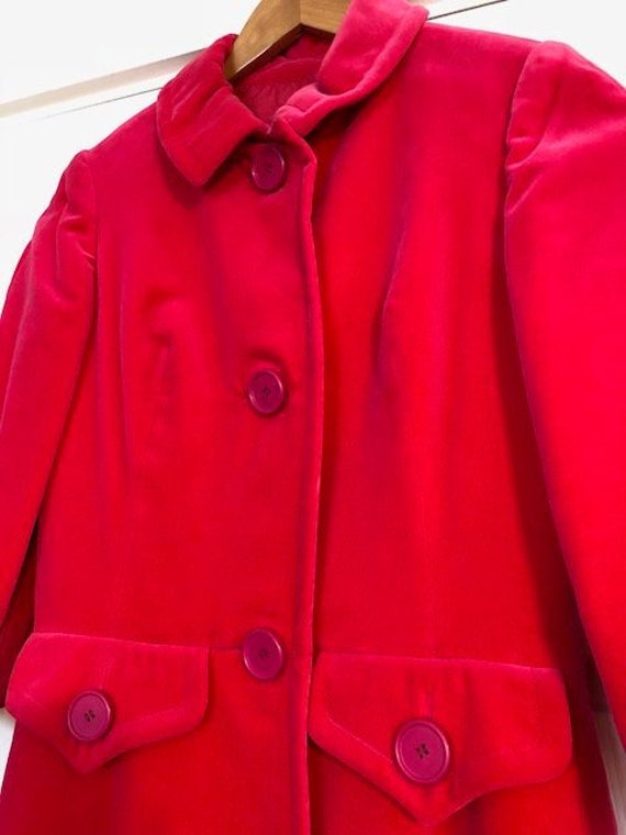 Impeccable Vintage Designer 1950s Hot Pink Velvet