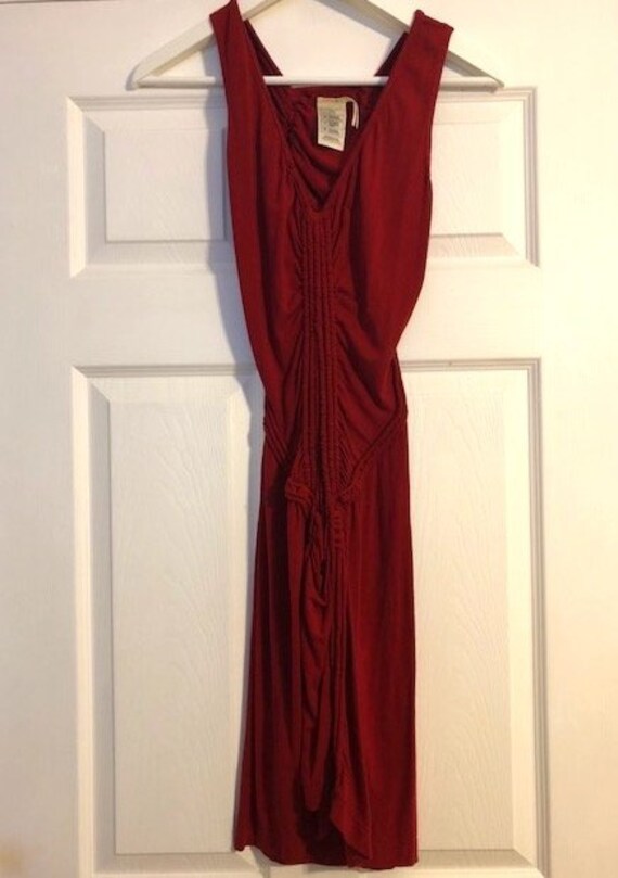 strapless open back dress Avec Les Filles Women's Baby Doll Mini Dress - Blue Stripe Red Heart