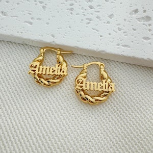 Personalized Kids Name Earrings,Mini Hoop Earring,Baby Twist Hoop Earrings,Custom Name Earrings,Gold Hoops,Dainty Earrings,Kids Baby Jewelry