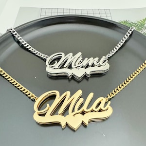 18k Gold Double Plated Name Necklace,Custom Name Necklace,Minimalist Necklace,Personalized Jewelry,Women Name Necklace,Gifts For Men,Gifts