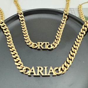 Personalized Name Necklace: Dainty Minimalist Jewelry, Custom Nameplate, 8mm Gold Initial Letter Necklace, Gifts