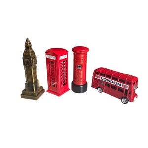 London Souvenir Sharpener Set: Big Ben, Bus, Postbox, Telephone