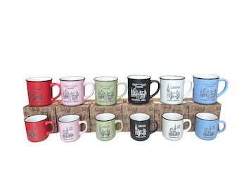 Union Jack-mok. Keramische Londense souvenirmok London Icon Cup. 4 design koffiemok