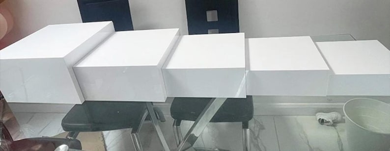 White Acrylic Food Riser Set: Buffet Table Display Cubes (set of 4) - Etsy