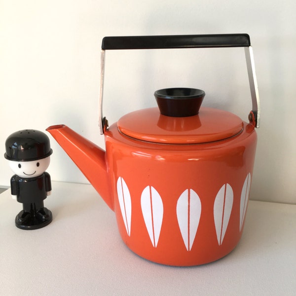 Cathrineholm Red Orange Coffee Tea Pot Kettle Very Mint! Rare Retro Vintage