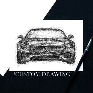 Personalised Car Motorcycle Portrait | Custom Car Digital Drawing | Birthday Gift Christmas Gift | Wall Art | Home Decor