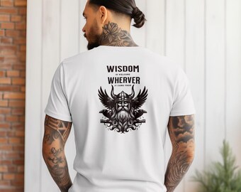 Maglietta vichinga, maglietta mitologia norrena, maglietta Valhalla, maglietta guerriero scandinavo, abbigliamento Ragnar Lothbrok, abbigliamento Odino