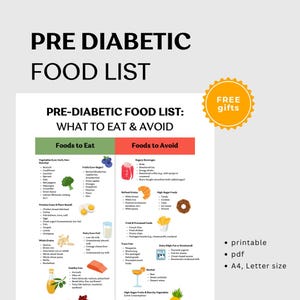 Pre-Diabetes Food List: Low GI Meal Plan & Grocery List (Digital Download)