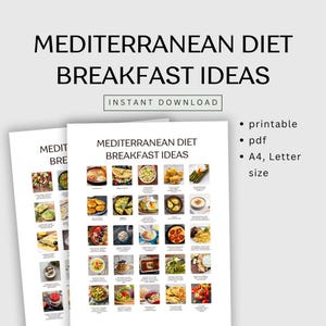Idées de petit-déjeuner selon le régime méditerranéen PDF - 50 repas sains pour perdre du poids, plan de repas à imprimer pour les débutants
